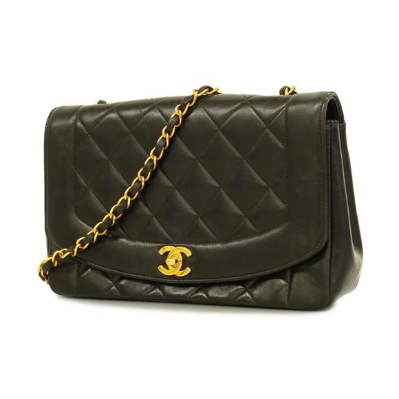 CHANEL Handbags - Chanel Shoulder Bag Matelasse Diana Chain Lambskin Black Women's